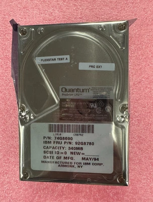 Vintage Quantum ProDrive LPS 340MB 50 Pin HDD 3.5" for IBM 74G8690 FRU 92G8780 - Image 1 of 2