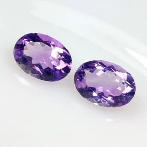 11.12 Natural Purple Amethyst Oval Cut Pair - 9072 - Picture 1 of 2