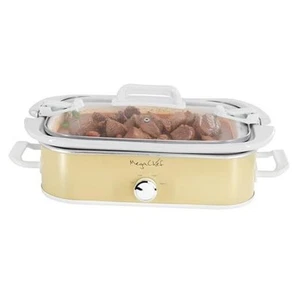 3.5 Quart Rectangle Casserole Slow Cooker with 3 Temperature 3.5 Quarts Cream - Picture 1 of 8