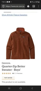 Patagonia Better Sweater Youth Boys XL 14 Red 1/4 Zip Pullover - Picture 1 of 1