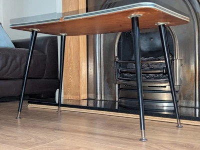 Vintage Mid Century Coffee Table 1960s Retro Dansette Legs  - Image 1 of 4