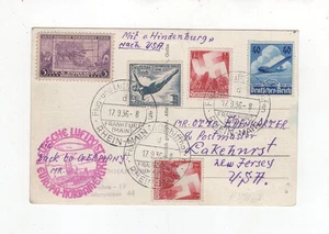 1936 3. Reich Zeppelin LZ 129 Fotokarte 8. NAF schöne Frankatur SIEGER 437 B - Bild 1 von 2