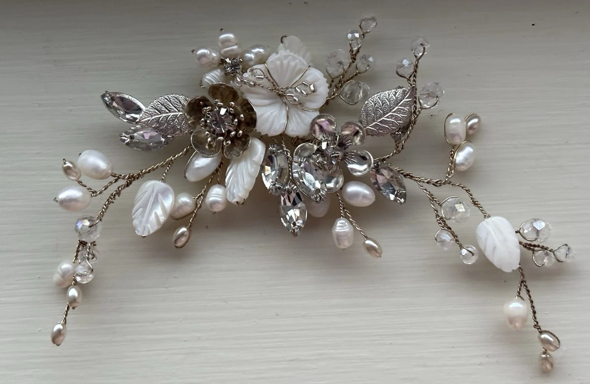Jumwrit Diadema De Novia De Vid Para Boda, Cabello Extra Largo, Diadema De Hojas De Novia, Accesorios Para El Cabello De Boda Para Novias Damas De Honor (oro Rosa