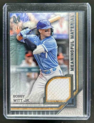 2023 Topps Museum Collection Bobby Witt Jr. Meaningful Jersey #4/50 Royals - Image 1 of 2
