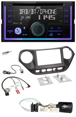 JVC Lenkrad USB 2DIN DAB Bluetooth CD Autoradio für Hyundai i10 ab 2014 - Bild 1 von 4