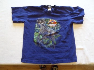 1999 Jurassic Park Dinosaurs Shirt Medium 5/6 Kids Blue  - Image 1 of 4