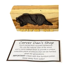 Carver Dan’s Holz Puzzle Box BÄR MIT MIR versteckte Aufbewahrung Neu mit Box - Bild 1 von 14