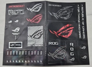 Oryginalny arkusz zestawu naklejek ASUS ROG Republic Of Gamers *Przeczytaj* - Zdjęcie 1 z 2