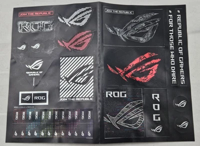 Genuine ASUS ROG Republic Of Gamers Decal Stickers Set Sheet *Read* - Image 1 of 2