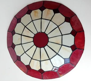 Vintage Tiffany Stained Glass Style Resin Multicolour Lamp Shade 38cm - Picture 1 of 3