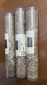 Croscill St James Wallpaper Border 3 Rolls Paisley Bronz Scroll Damask Pattern - Picture 1 of 5