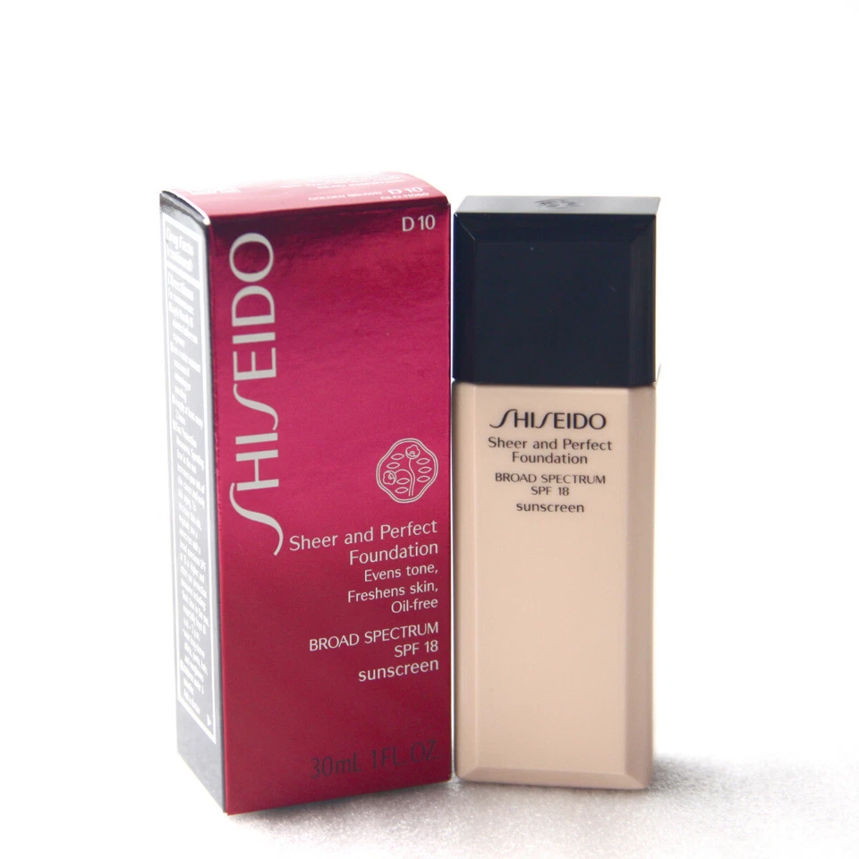 Brand New Shiseido Sheer and Perfect Foundation - Golden Brown D10 SPF 18 - 1 OZ - Image 1 of 1