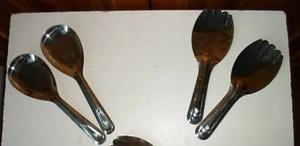 Pairs of Stainless Steel Rice Servers Choice of Style Hand or Spoon Design - Picture 1 of 19