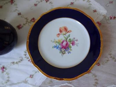 großer Teller  Echt Weimar Kobalt-geblümt- dm 26 cm-neuwertig - Bild 1 von 4
