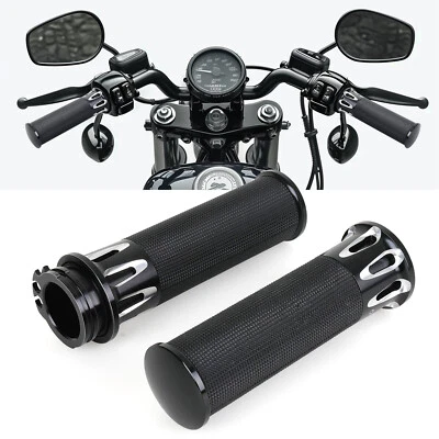 1" Motorcycle HandleBar Hand Grips For Harley Road King Sportster Softail Custom - Image 1 of 4