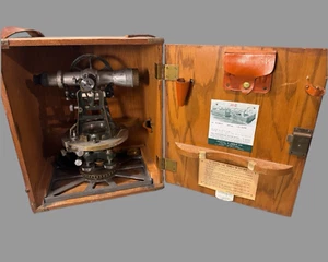Vintage K&E Keuffel & Esser Co. Skyline Inc. Surveyor Transit Level w Oak Case - Picture 1 of 13