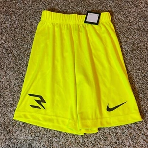 3 Brand Nike Style Shorts Athletic Activewear Neon Yellow Black Logo Size S - Picture 1 of 3