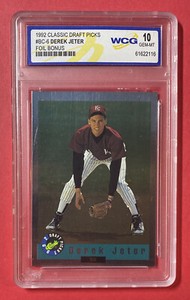 DEREK JETER RC 1992 Classic Draft Picks #BC6 FOIL BONUS WCG GEM-MINT 10