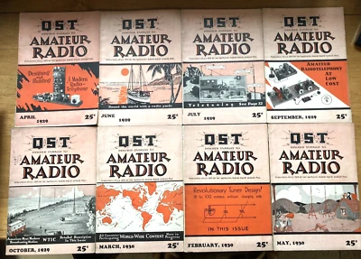 QST AMATEUR RADIO MAGAZINES-1929-APR,JUN,JU,SEP, OC, 1930-FEB,MAR MAY-NEAT CLEAN - Image 1 of 2