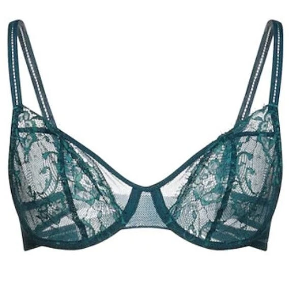PASSIONATA LINGERIE 蓝绿色蕾丝文胸 尺寸:32D - 全新带标签 — 第 1/1 张图片