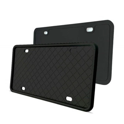 2pcs License Plate Holder Mounting Bracket Front Rear Silicone Protector For Car - Image 1 of 4