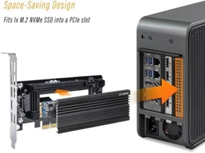 * NEW * - Adjustable "Tool Less" - M.2 NVME SSD to: PCIe 4.0 Adapter Card - Afbeelding 1 van 8