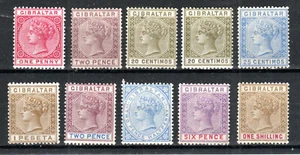 Gibraltar 1886-98 Queen Victoria issues between SG 9 and 45 MLH - Picture 1 of 1