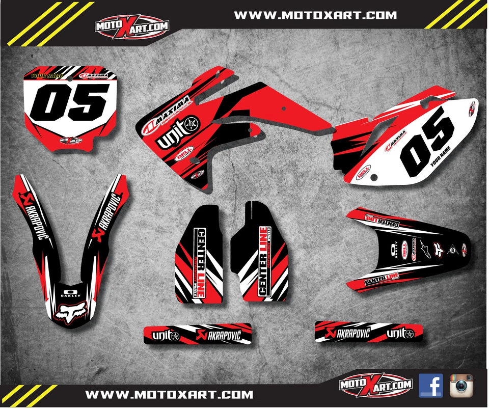  Custom graphics, full kit for HONDA CRF 150 R - 2007 +  DIGGER STYLE - decals - Image 1 of 1