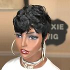 Black Pixie Cut Wig Short Pixie Wigs for Women Black Human Hair Curly Pixie Wigs
