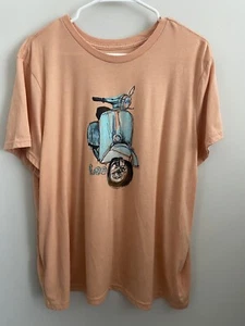 Lee orange graphic scooter print t-shirt women's size 2XL - Picture 1 of 5