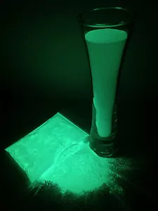 Polvo de pigmento Glow in the Dark VERDE 100 g EliGlow aluminato de estroncio súper grado - Imagen 1 de 12
