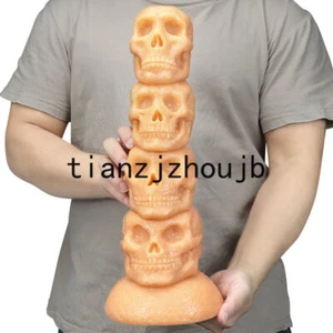 14" Big Huge Dildo Texture Suction Cup Deep Anal Plug Gaping Dilation MEN - Picture 1 of 20