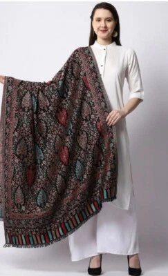 Kashmiri Antique Scarf Jamawar Shawl Pashmoda India Womens Jacquard Shawls Stole - Image 1 of 4