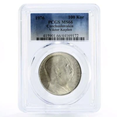 Czechoslovakia 100 korun Engineer Viktor Kaplan MS66 PCGS silver coin 1976 - Image 1 of 2