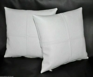 Funda de cojín de almohada de una pieza decente blanca decoración del hogar cuero genuino de piel de cordero - Imagen 1 de 3