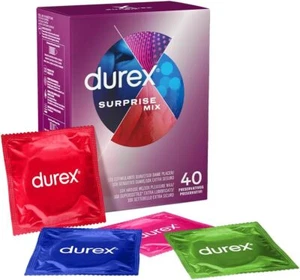 40 Preservativi Durex SurpriseMix Contatto Elite Pleasuremax Stimolanti Defensor - Foto 1 di 11