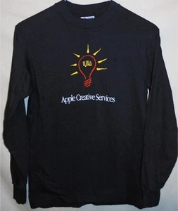 -Rare- 1990's -APPLE Computer- Vintage Employee Work Uniform Long-Sleeve T-Shirt - Picture 1 of 3