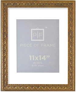 , 11X14 Ornate Finish Photo Frame, with White Mat for 8X10 Picture & Real Gla... - Picture 1 of 1