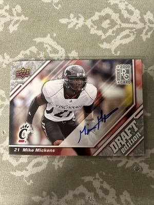 Mike Mickens #75 Signed Auto 2009 NFL Upper Deck Draft Edition Cincinnati Card! - Image 1 of 2