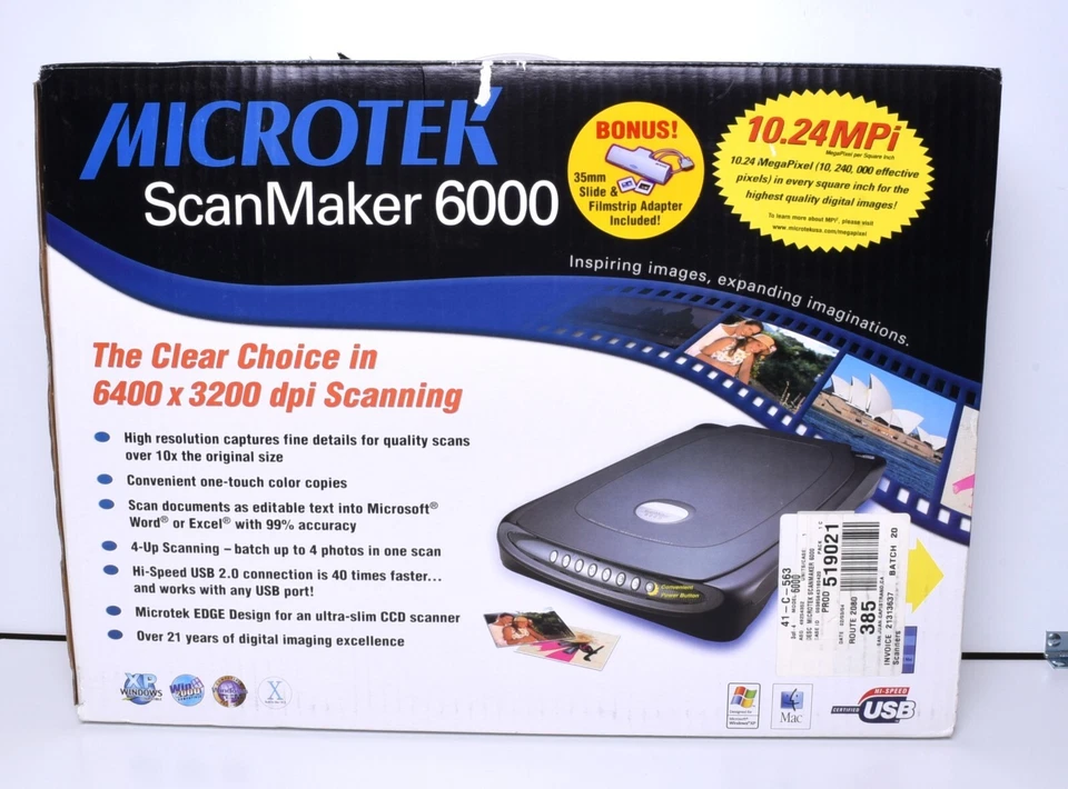 Microtek Scanmaker 6000 Flatbed With Original Manual - Image 1 of 3
