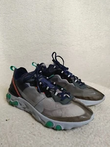 Nike React Element 87 Men Sneakers 10 Neptune Green Lace Running Athletic Shoes - Picture 1 of 22