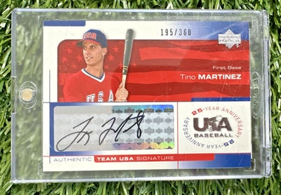 2004 Upper Deck Team USA 25th Anniversary TINO MARTINEZ Auto /360 - Image 1 of 2