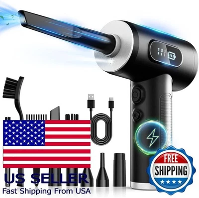 Adjustable 100000RPM Cordless Air Duster with LED Light for Device Cleaning - Image 1 of 4