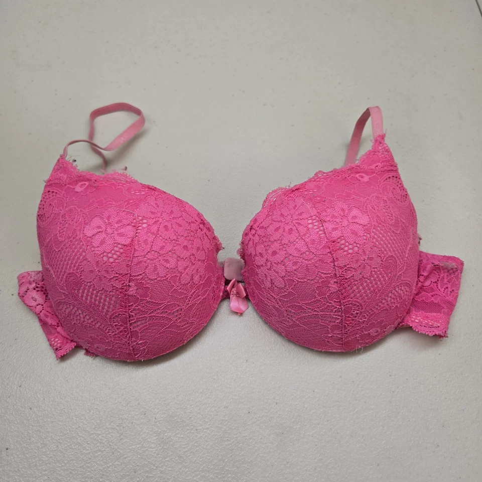 Sujetador Victoria's Secret para mujer 36B rosa floral ángeles con aros encaje lazo push up Foto 1 de 4