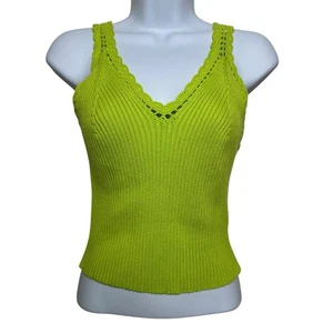 House of Harlow 1960 XS Lindgrün Strick Cropped Tank Top Häkel Y2K Retro Boho - Bild 1 von 10