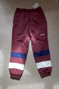 NEW ASICS Tiger Windbreaker Joggers Retro Type Casual Burgundy Men's Size: S - Picture 1 of 3