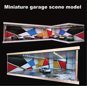 NW Diorama 1:64/43/18 Garage Model LED Multi-Unit Parking Lot Model Display Case - Picture 1 of 110