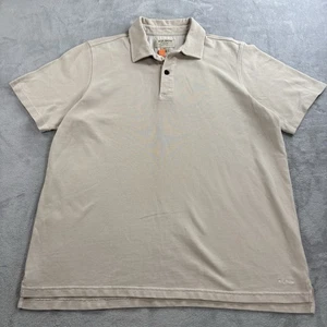 Filson Polo Shirt Mens XL Beige Classic Pique Short Sleeve Golf Casual Peru - Picture 1 of 9