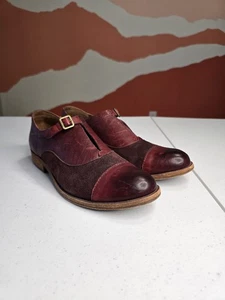Zapatos Oxford Korkease Niseda de cuero rojo con hebilla de gamuza para mujer 7,5 preppy... - Imagen 1 de 10