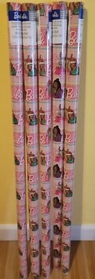 NEW Pink BARBIE Holiday Christmas Wrapping Paper Roll 25 Sq Ft - "Each ROLL" - Image 1 of 4
